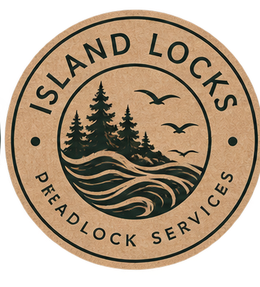 Island Locks round coastal stamp